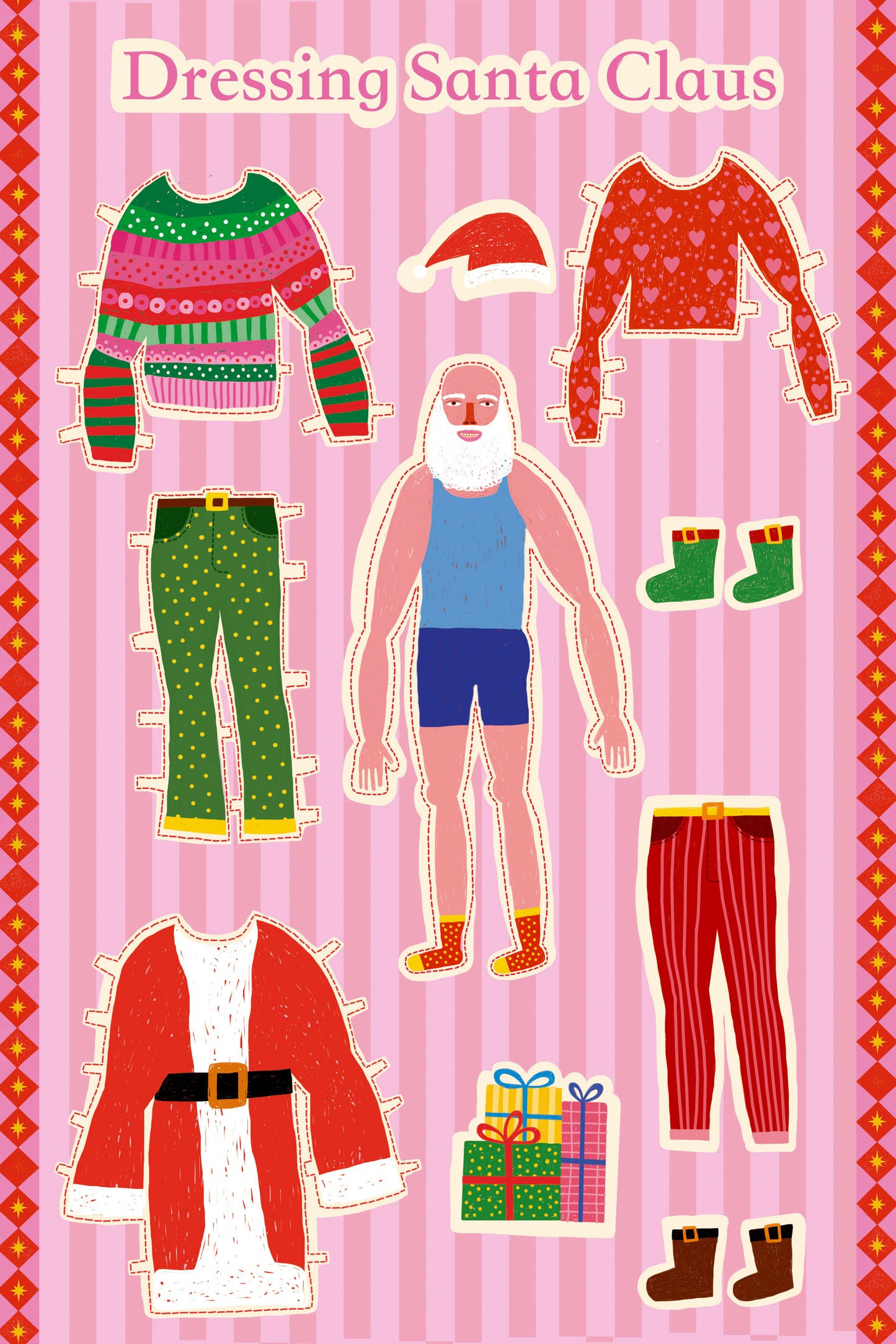 🎄Dressing Santa Claus❤️ Muñeco de papel imprimible para vestir y jugar🌈
